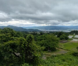 Vue prise depuis le siège de mon car - ptet la meilleure vue de Yamagata de mon séjour