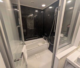 Ma salle de bain a un espace bain-douche spacieux :o