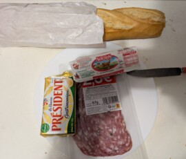 Dîner de retour !!! BEURRE CHEVRE ROSETTE BAGUETTE !!!